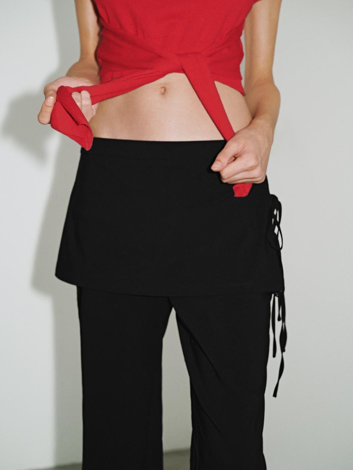 Skirt Layered Flare Pants