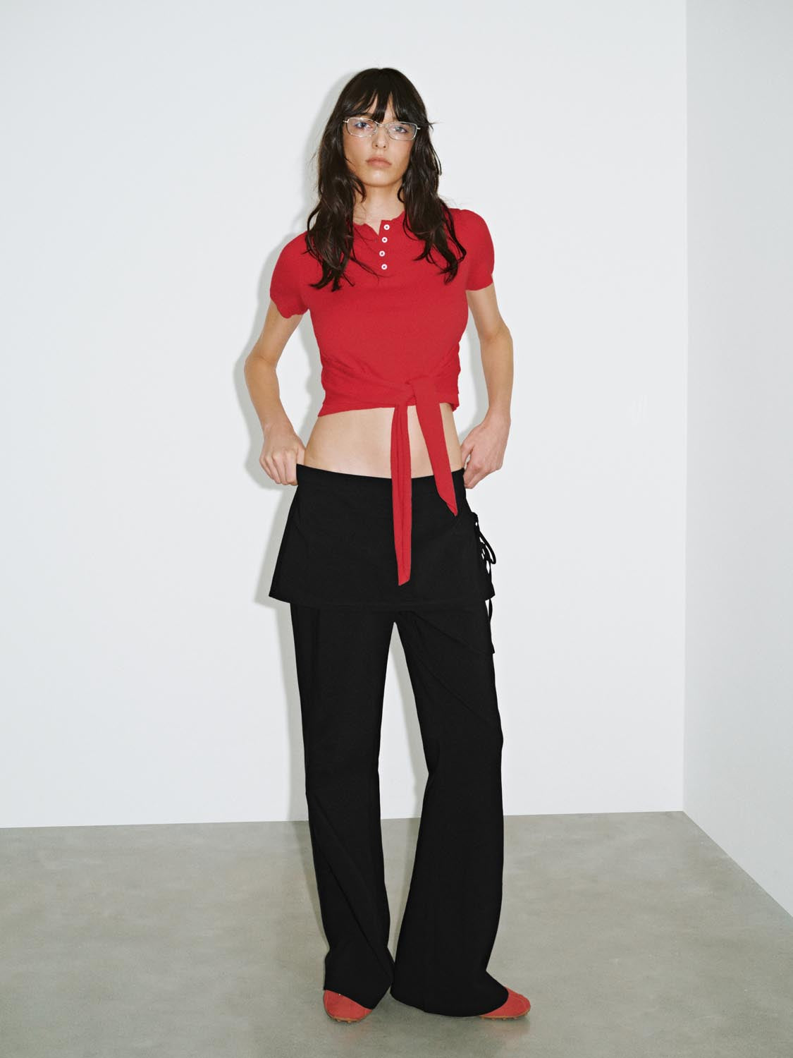 Skirt Layered Flare Pants