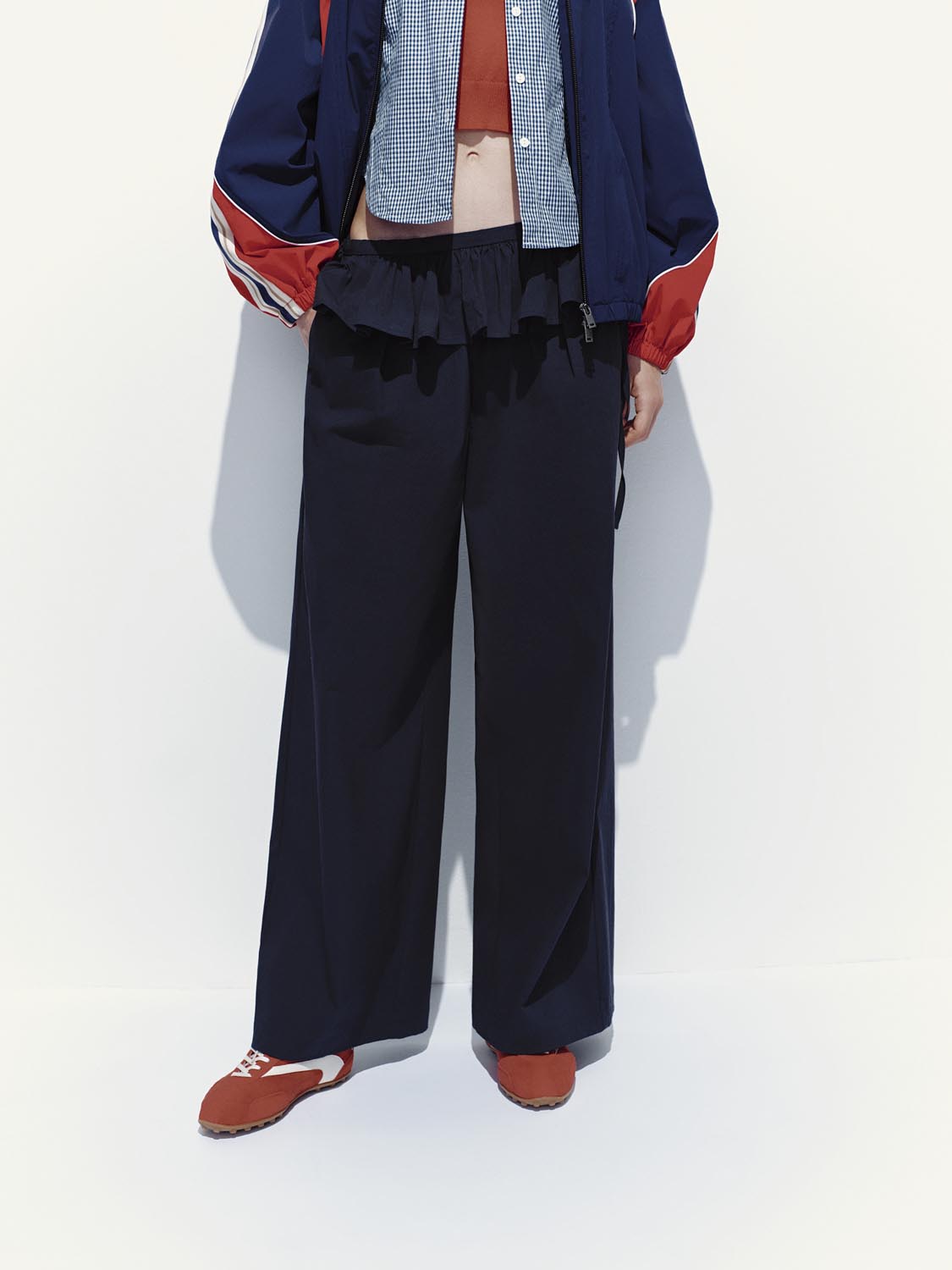 Layered Ruffle Wide Leg Pants