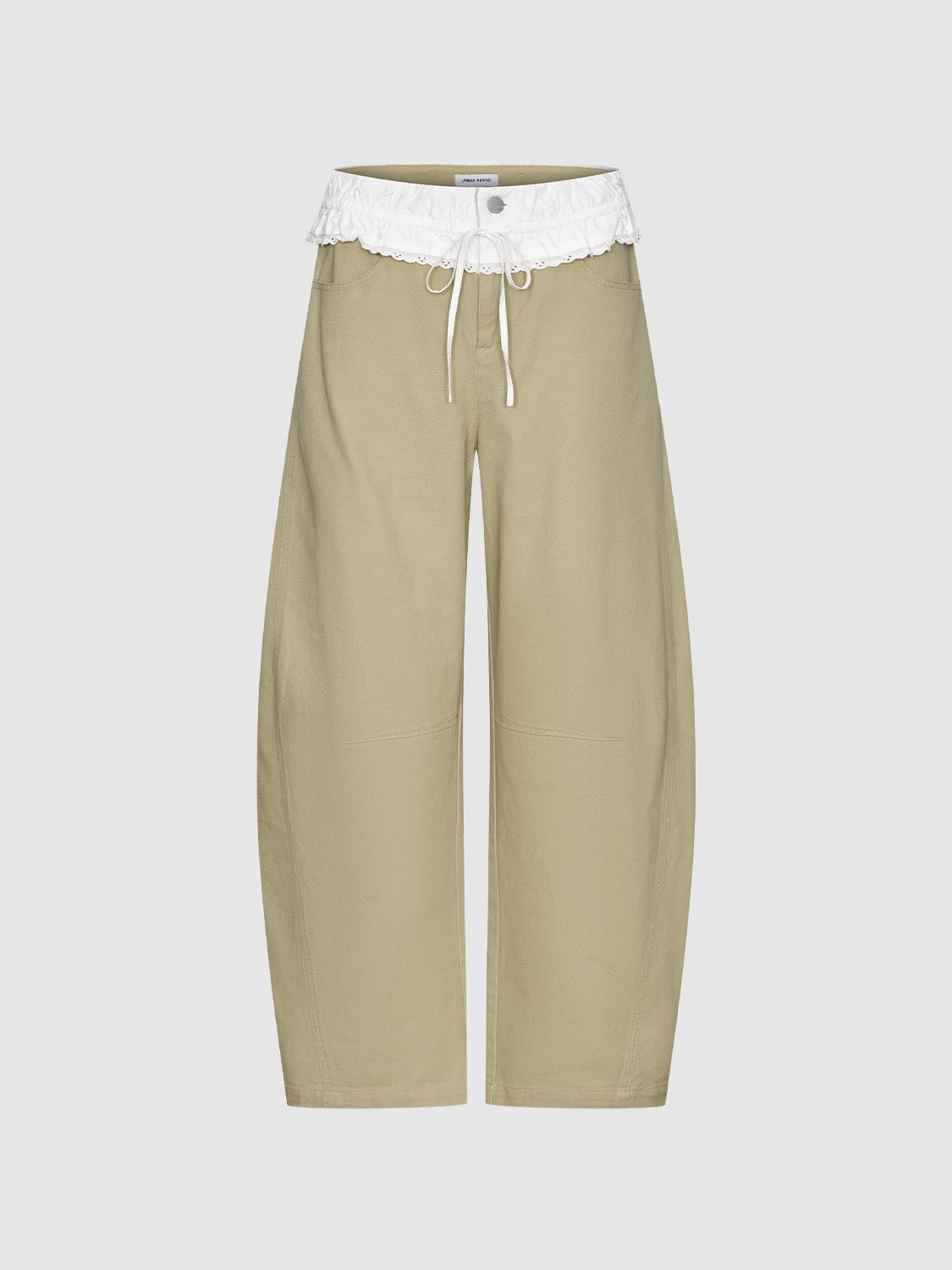 2 In 1 Lace Trim Barrel Pants