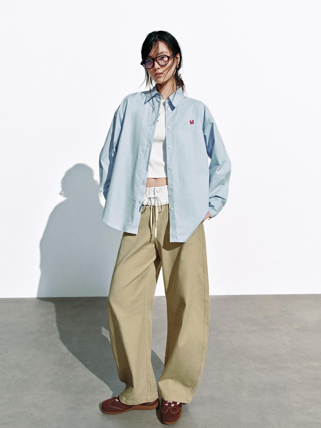 2 In 1 Lace Trim Barrel Pants