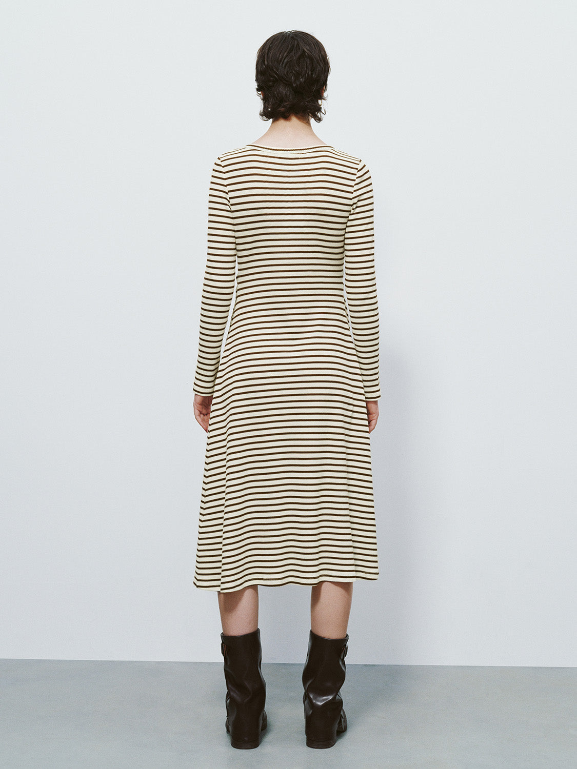 Notch Neck Skinny A-Line Dress