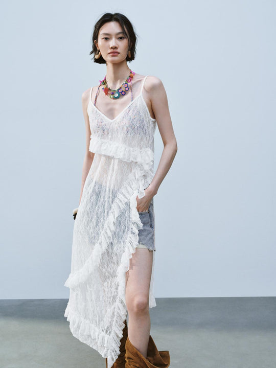 Camisole Frilled Straight Dresses