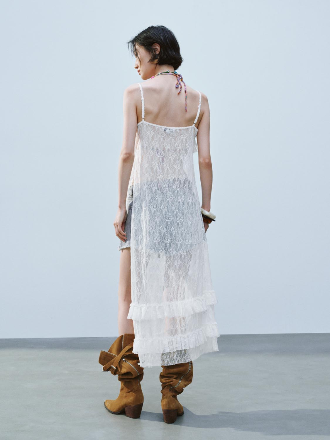 Camisole Frilled Straight Dresses