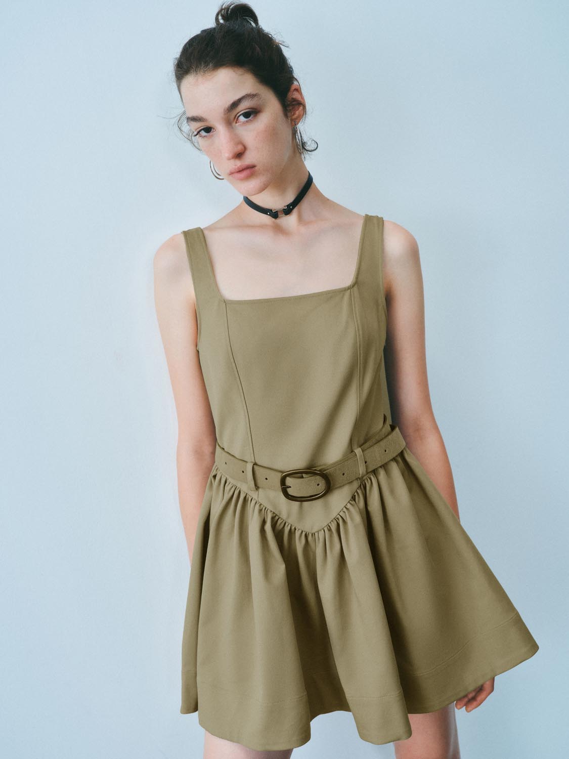 Wide Strap A-Line Mini Dresses