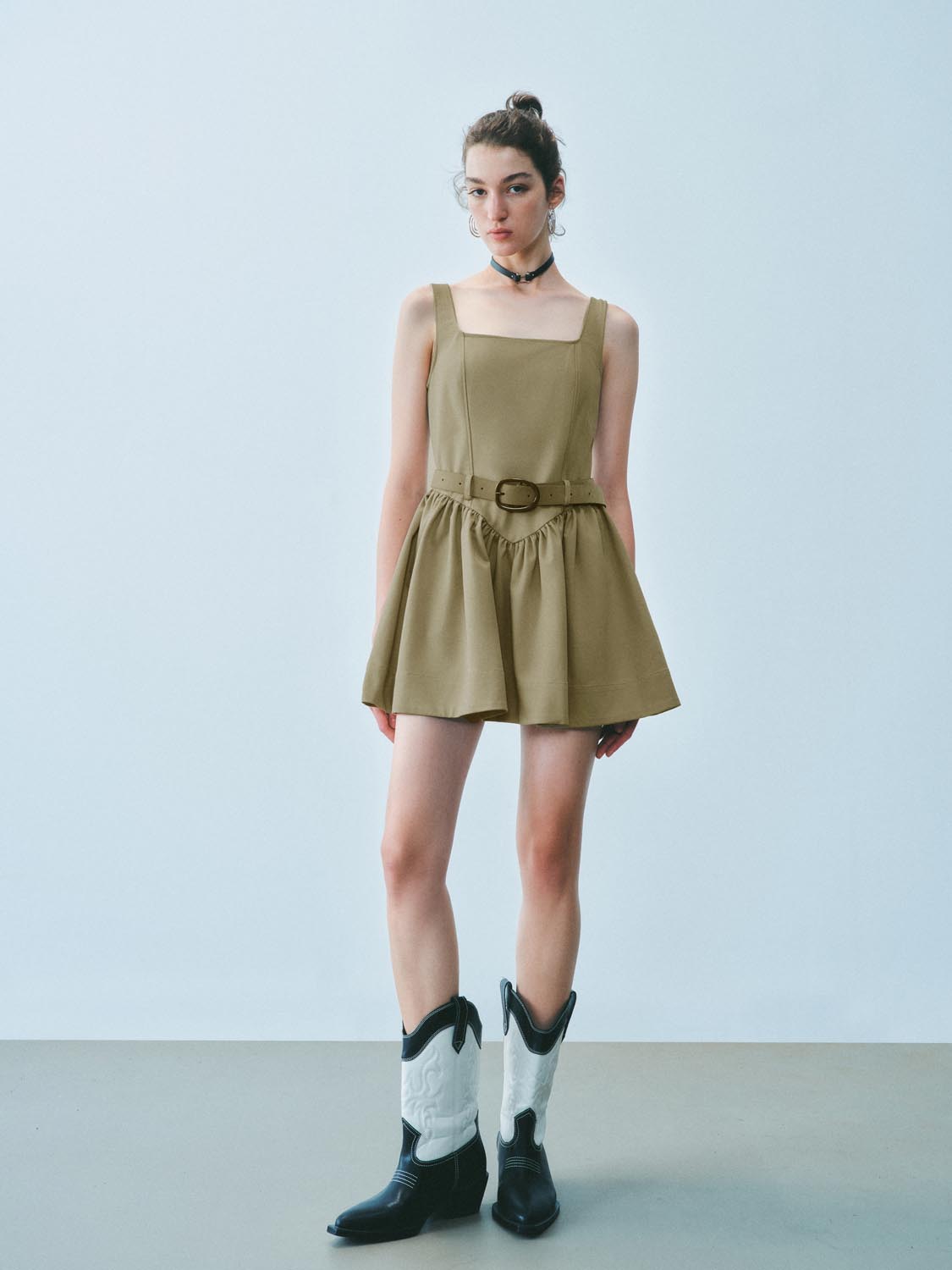 Wide Strap A-Line Mini Dresses