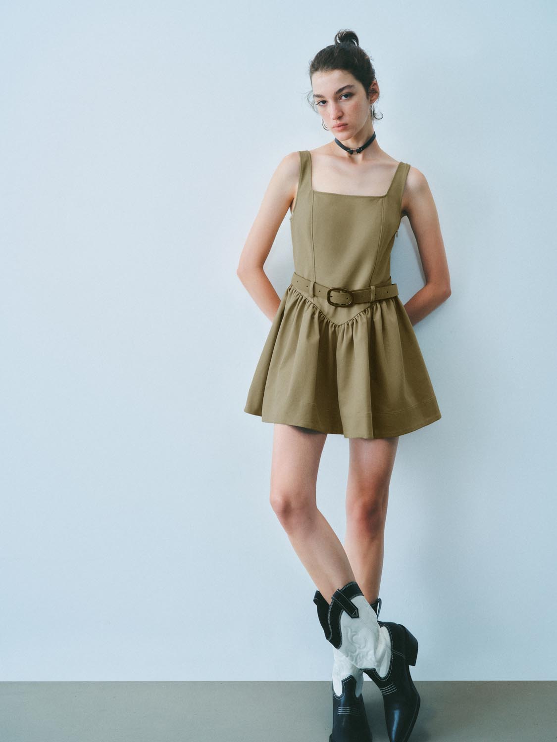 Wide Strap A-Line Mini Dresses