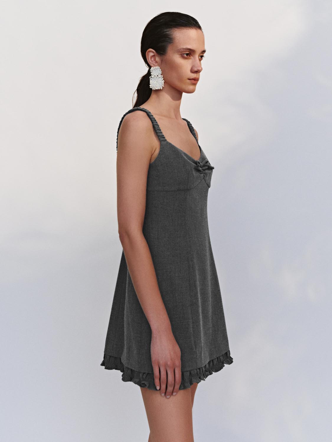 Lettuce Trim A-Line Mini Dresses