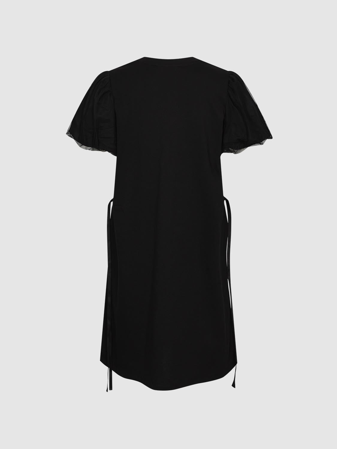 Drawstring Puff Sleeve Midi Dresses