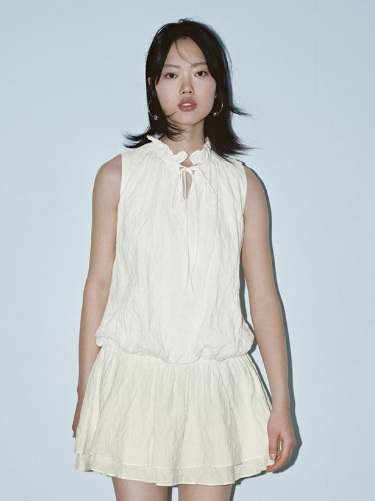 Sleeveless Ruffle Hem A-Line Mini Dresses