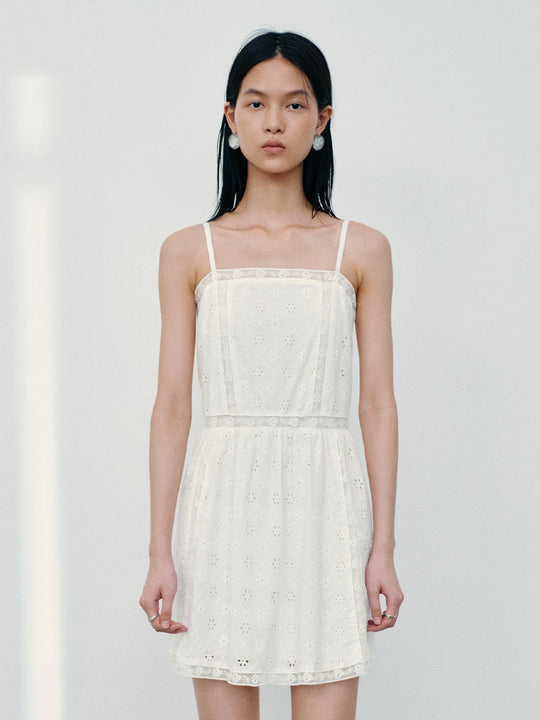 Strappy Guipure Lace A-Line Midi Dresses