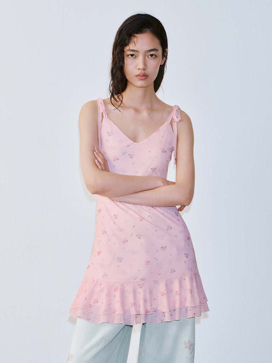 Strappy Printed A-Line Midi Dresses