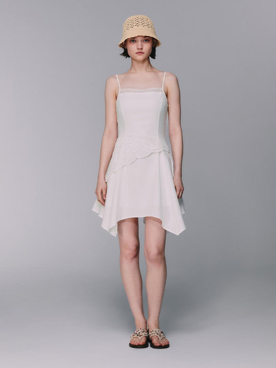 A-line Spaghetti Strap Linen Blend Dress