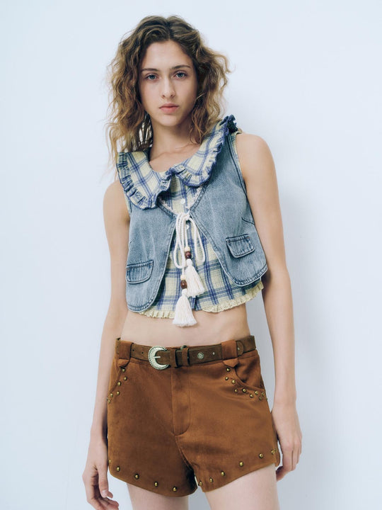 Denim Lace Up Front Jackets