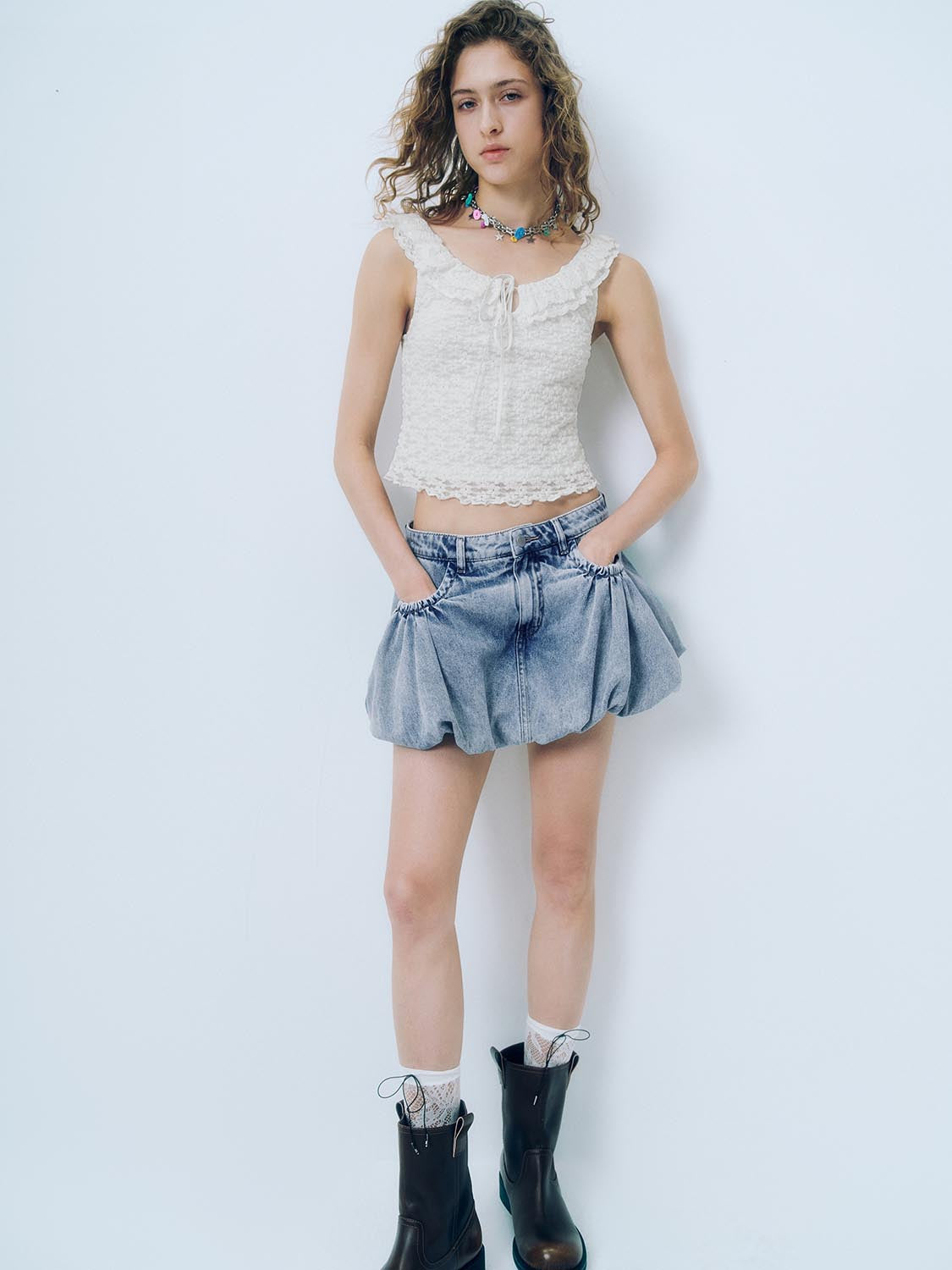 Denim Balloon Skirts