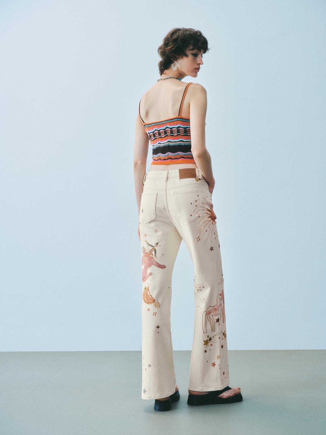 Printed Denim Jeans