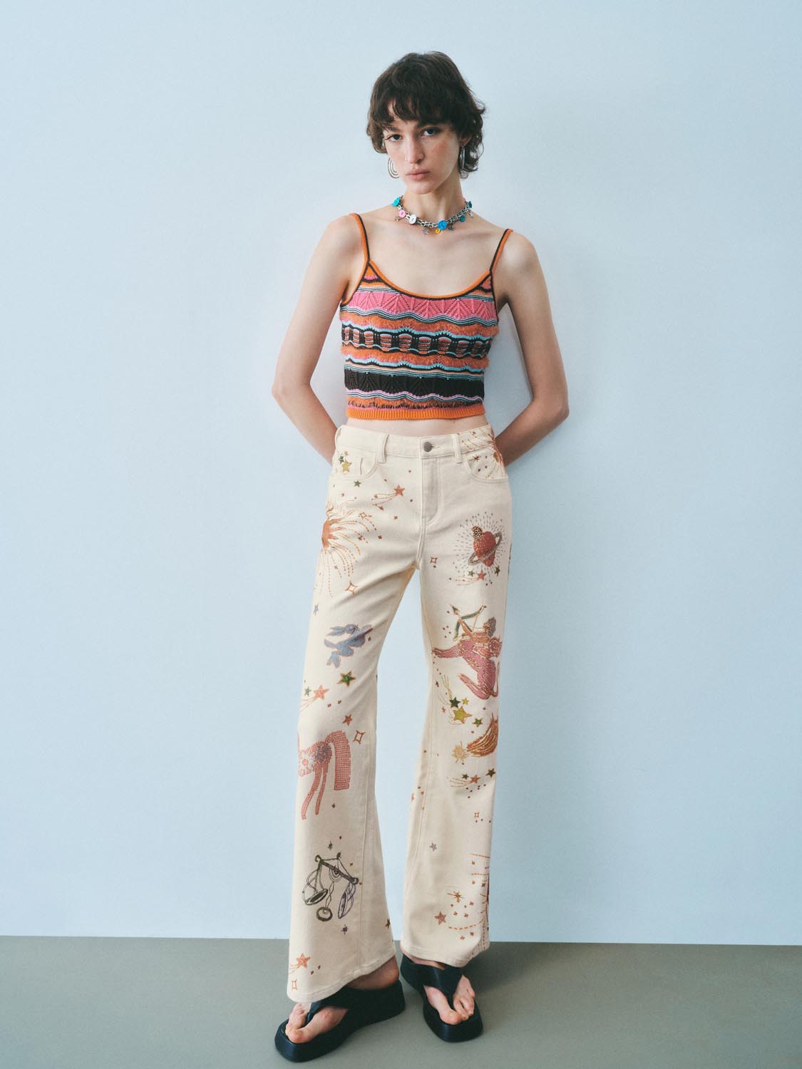 Printed Denim Jeans