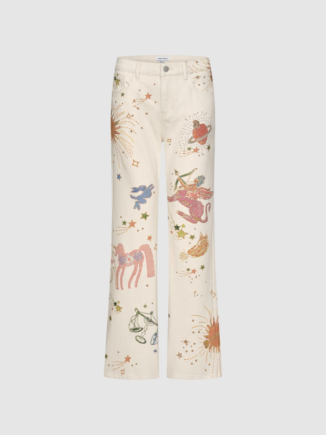 Printed Denim Jeans