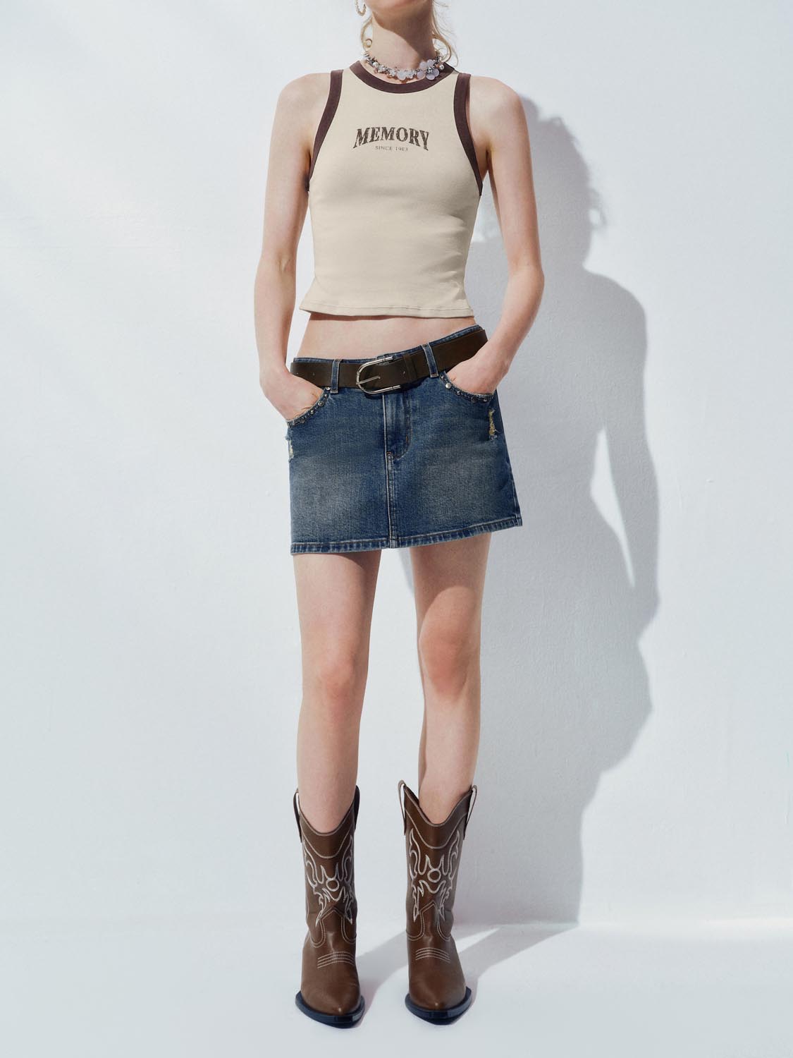 Denim Mini Skirts