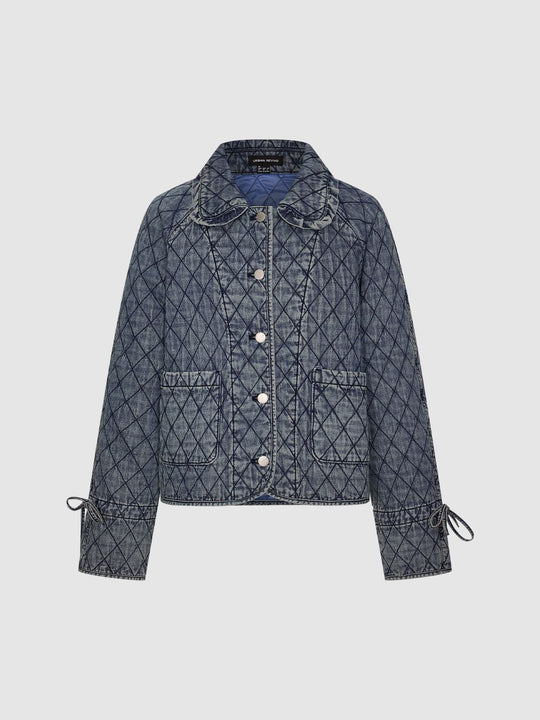 Patch Pocket Quilted Denim Jackets