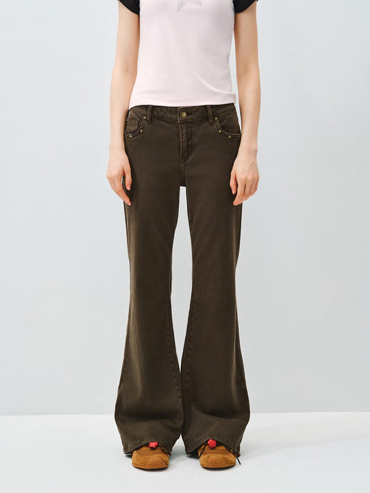 Wide-leg Flared Denim Pants