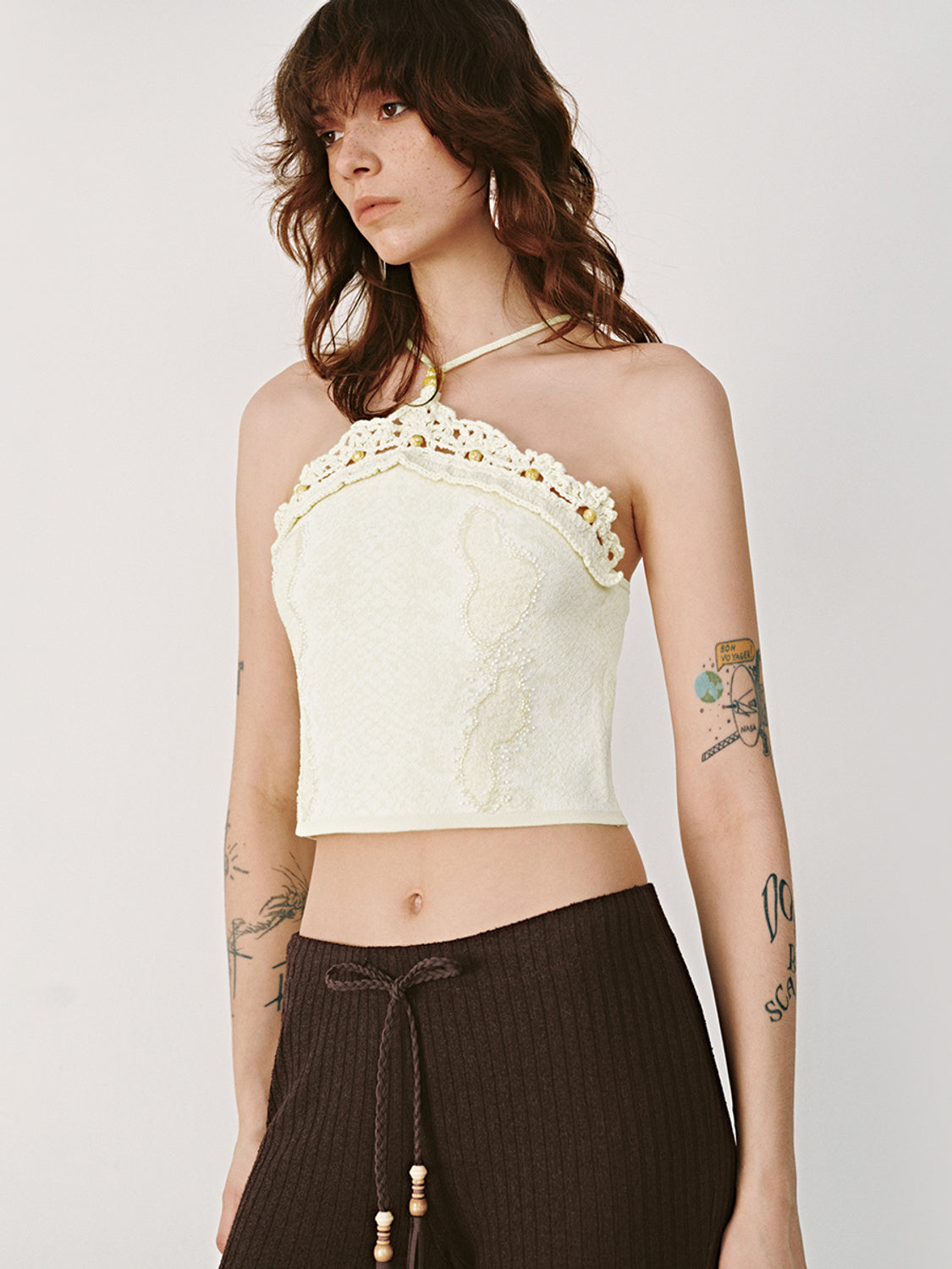 Halter Neck Crochet Knitted Tops