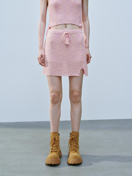 Rib Knitted Mini Skirts