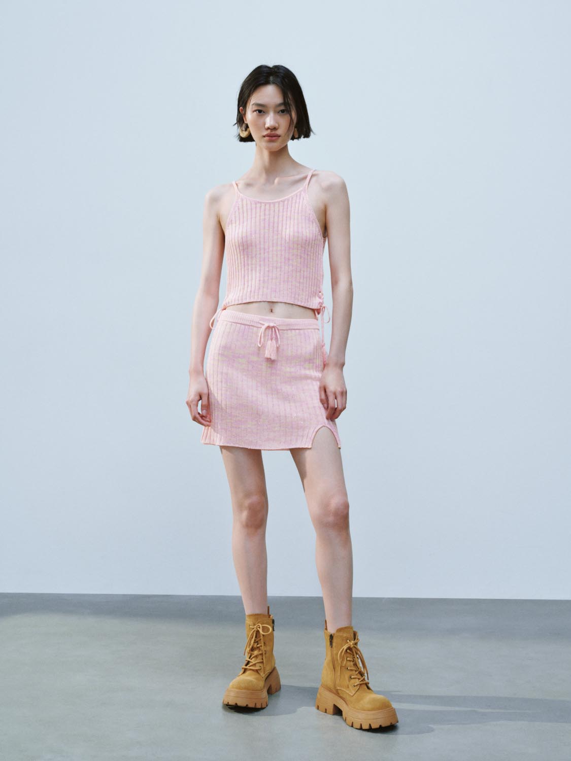 Rib Knitted Mini Skirts