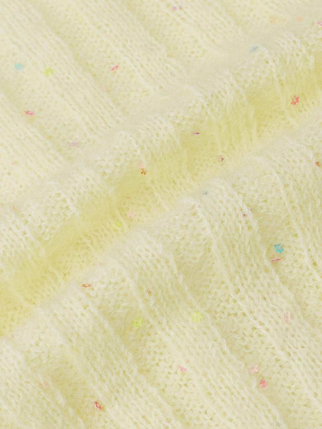 Ruffle Hem V-Neck Knitted Cardigans