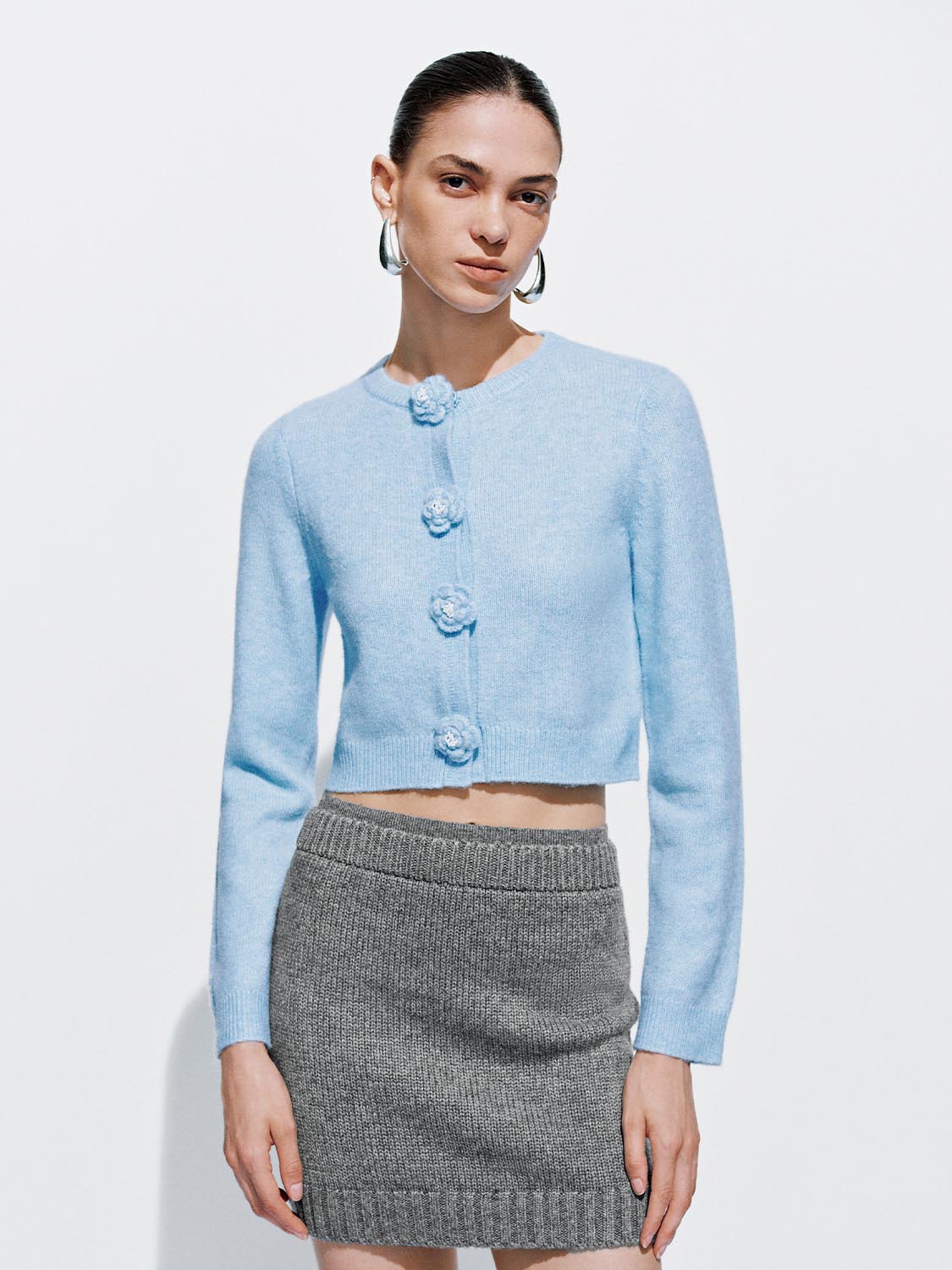 Floral Button Knitted Cardigans