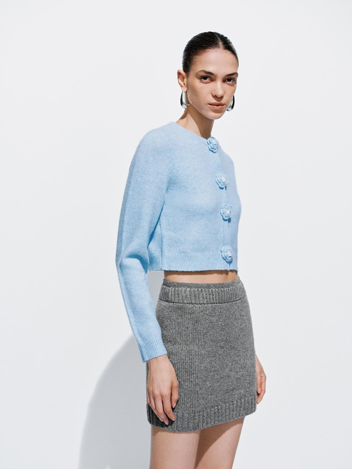 Floral Button Knitted Cardigans