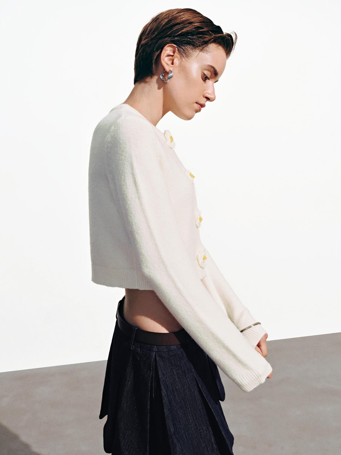 Floral Button Knitted Cardigans