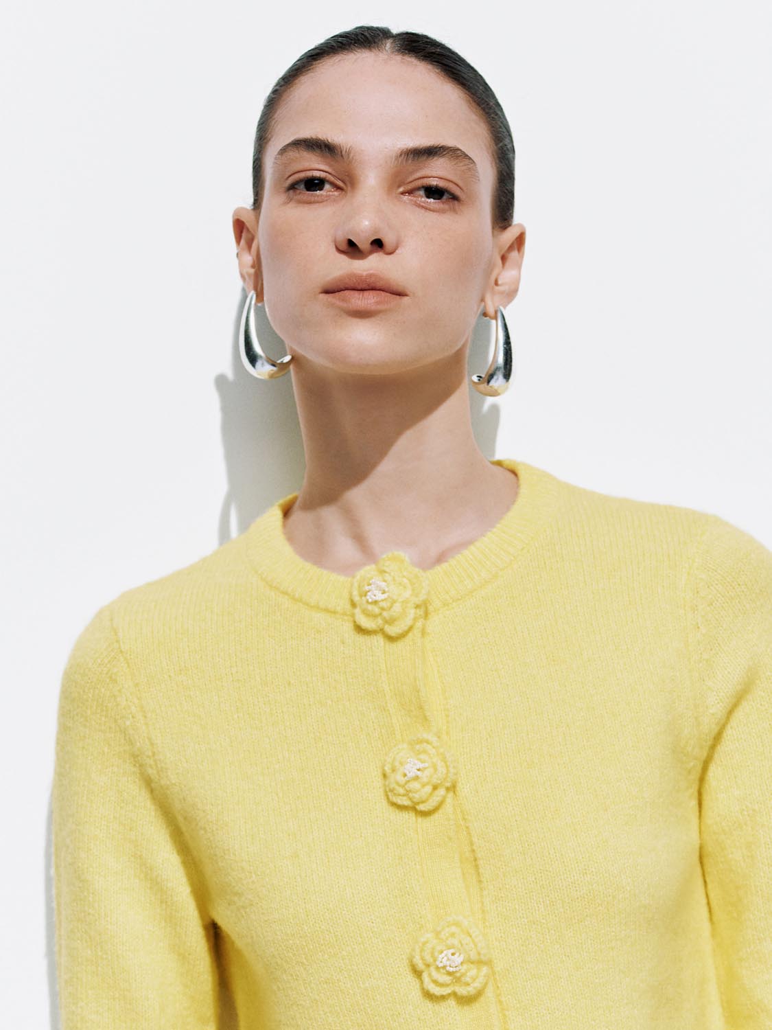 Floral Button Knitted Cardigans