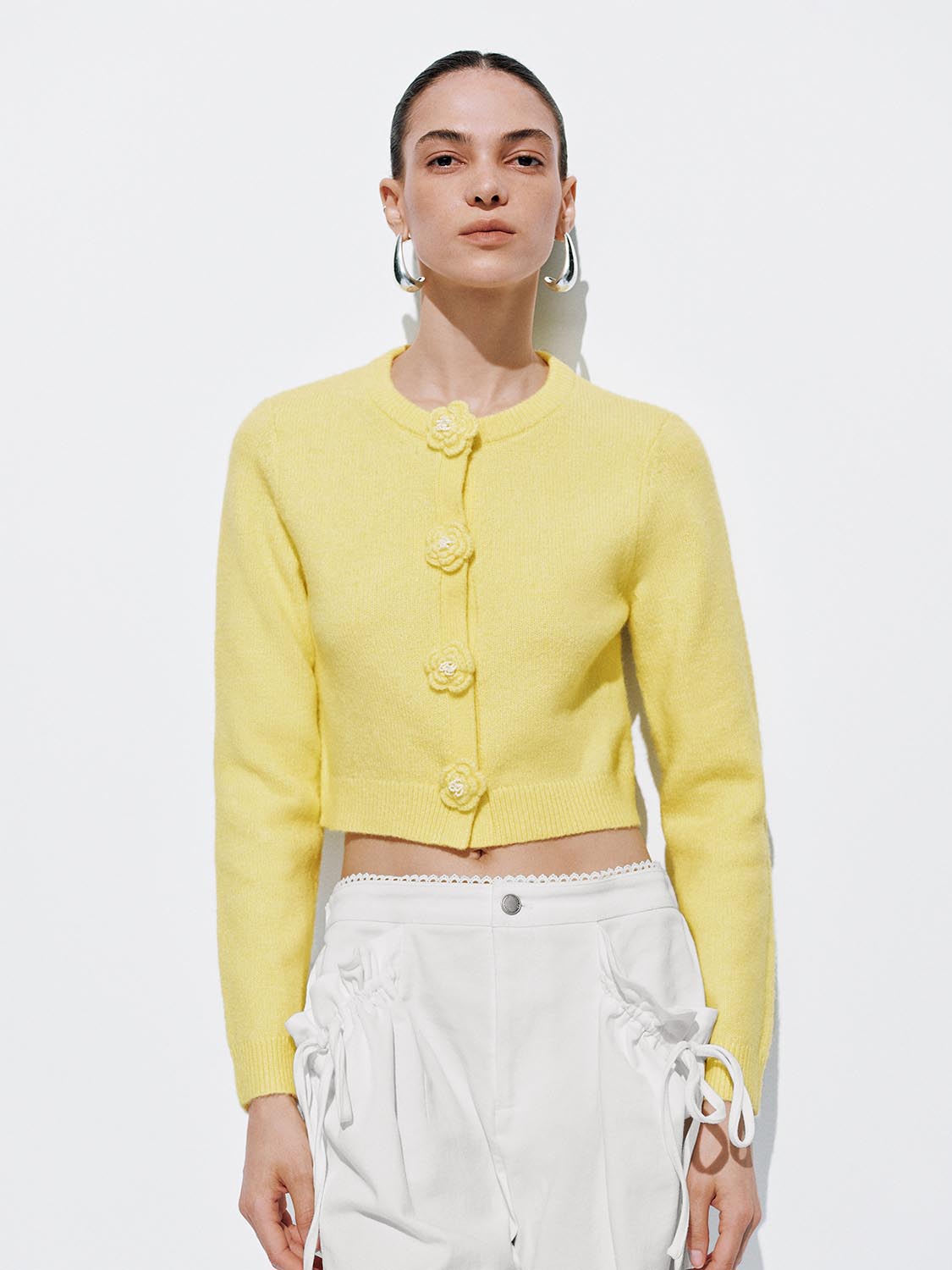 Floral Button Knitted Cardigans