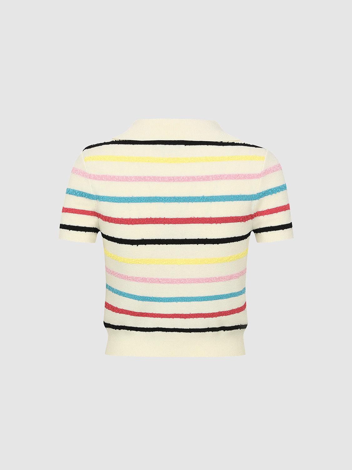 Striped Knitted Polo T-Shirts