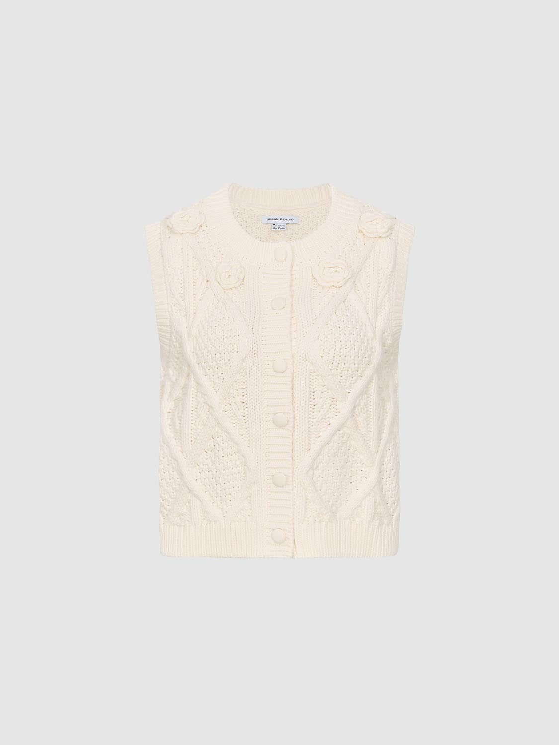 Cap Sleeve Cable Knitted Cardigan