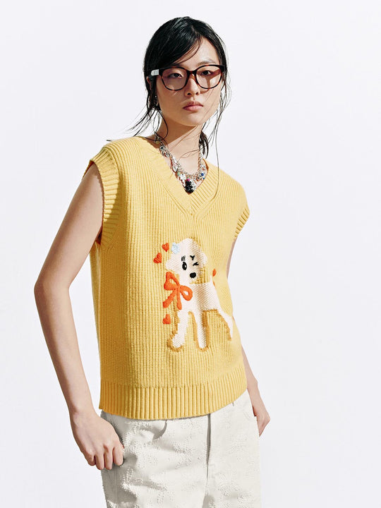 Doggy Cap Sleeve Knitted T-Shirts