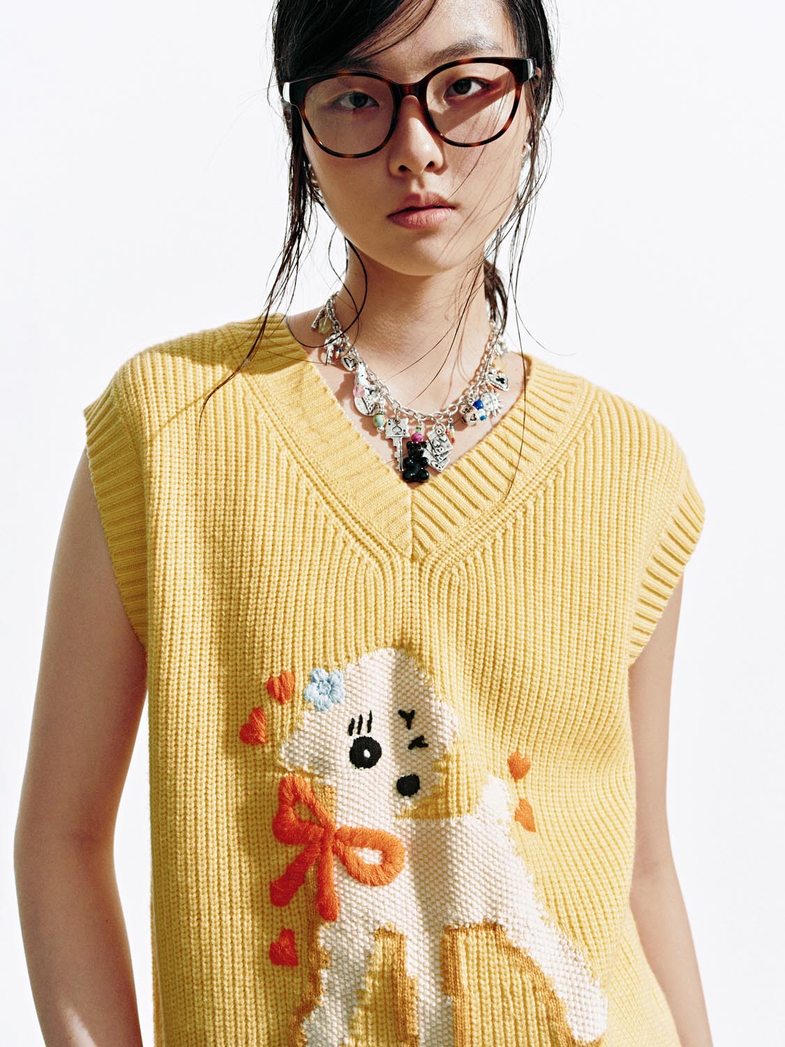 Doggy Cap Sleeve Knitted T-Shirts