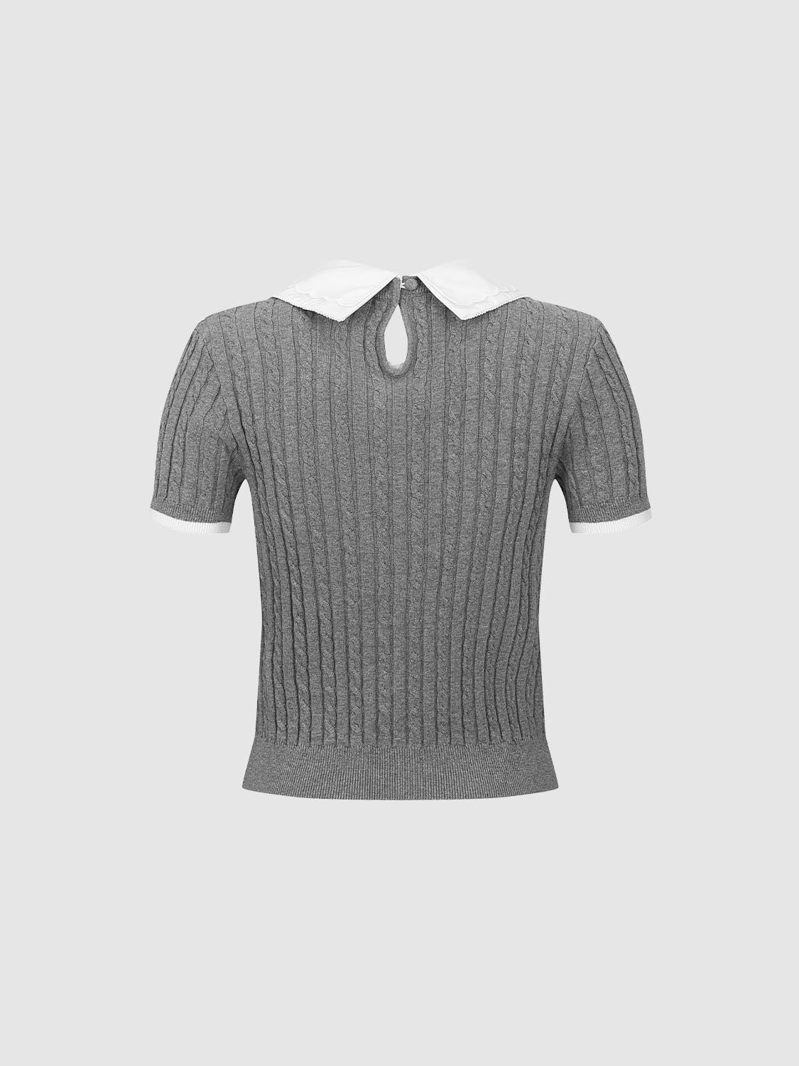 2 In 1 Cable Knitted T-Shirts