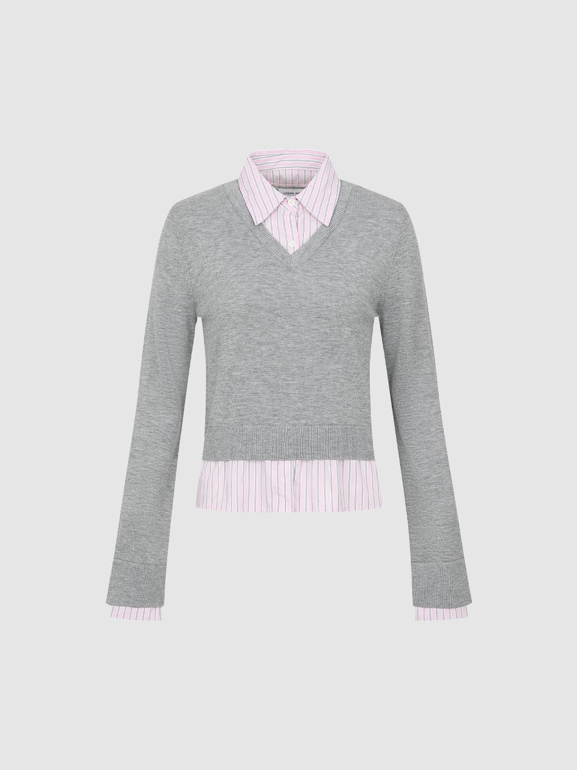 2 In 1 Long Sleeve Knitted T-Shirts