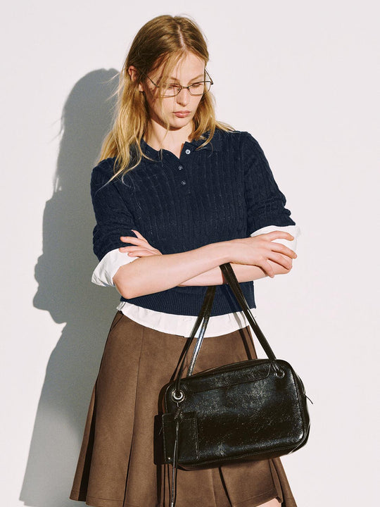 2 In 1 Long Sleeve Braid Knitted T-Shirts