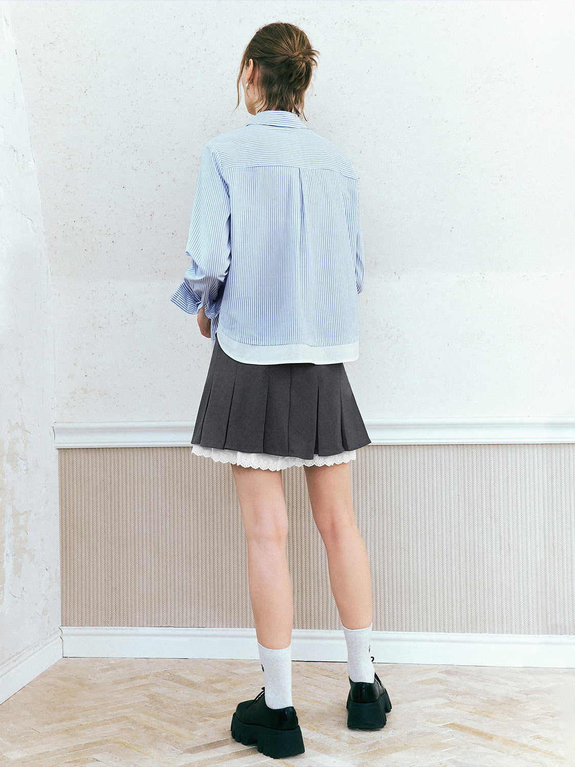 2 In 1 Striped Loose Shirt
