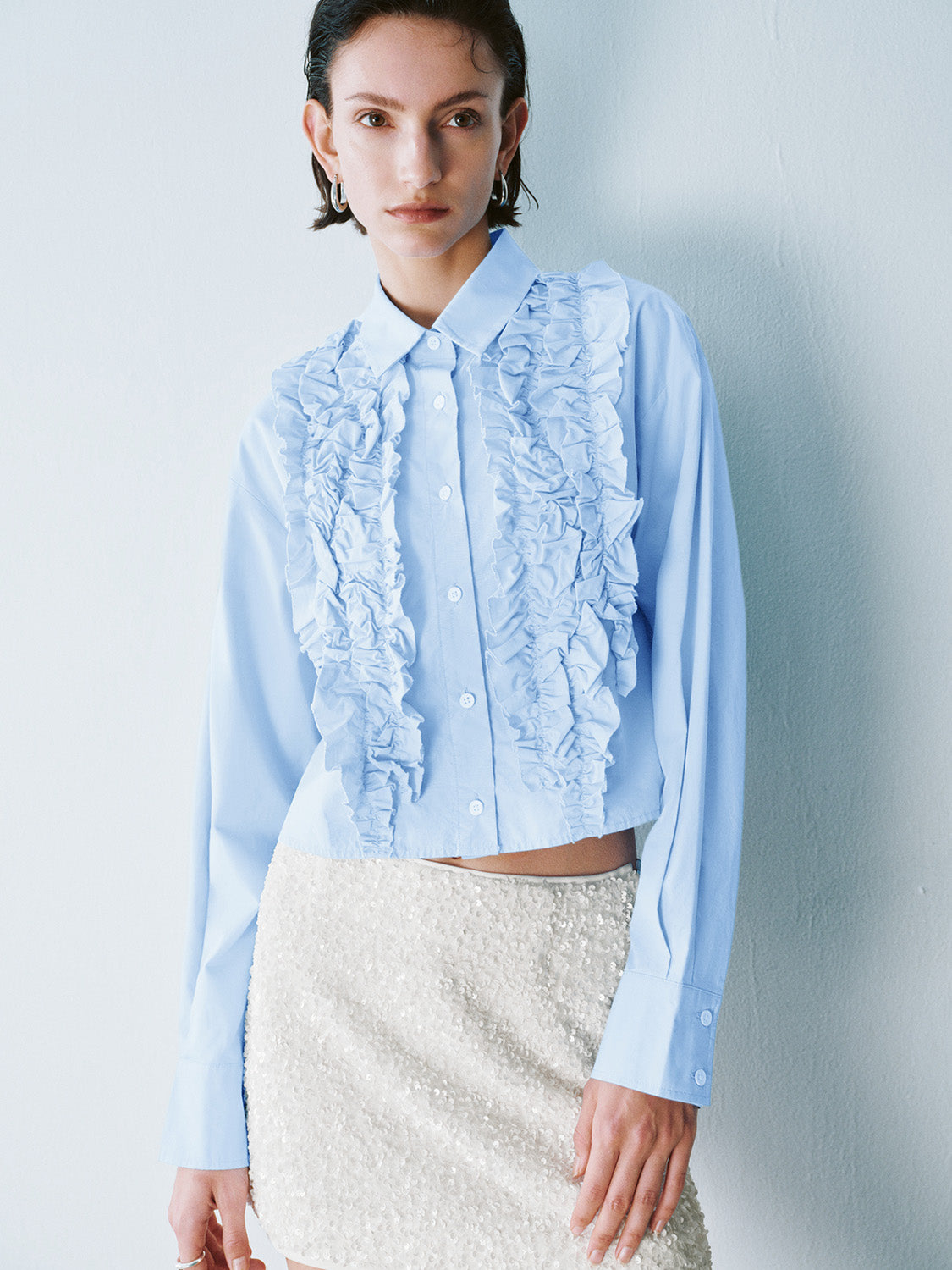 Ruffled Long Sleeve Shirts