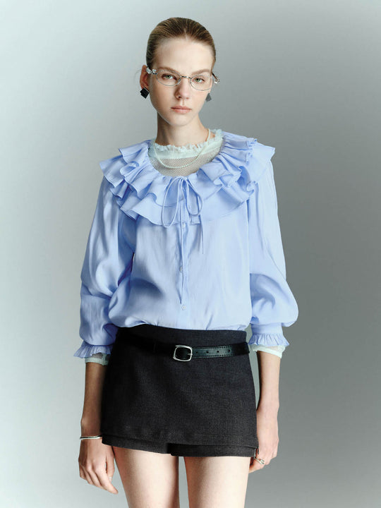 Ruffle Hem Overhead Shirts
