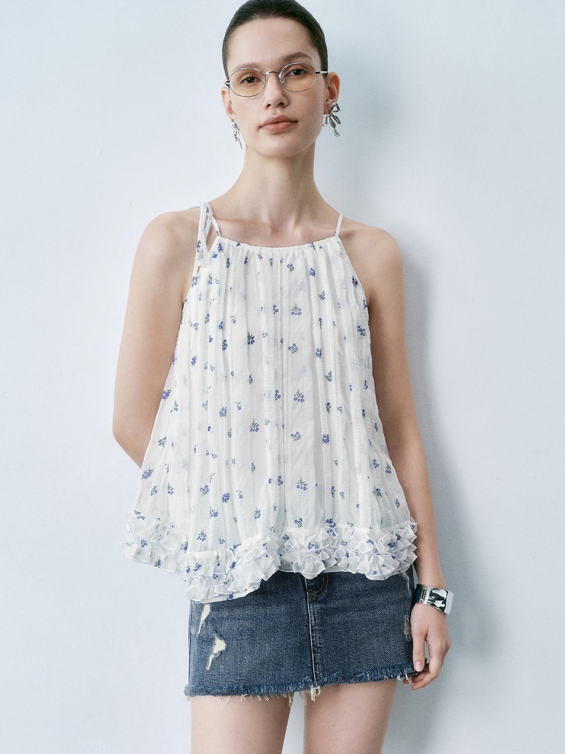 Loose Floral Cami Tops