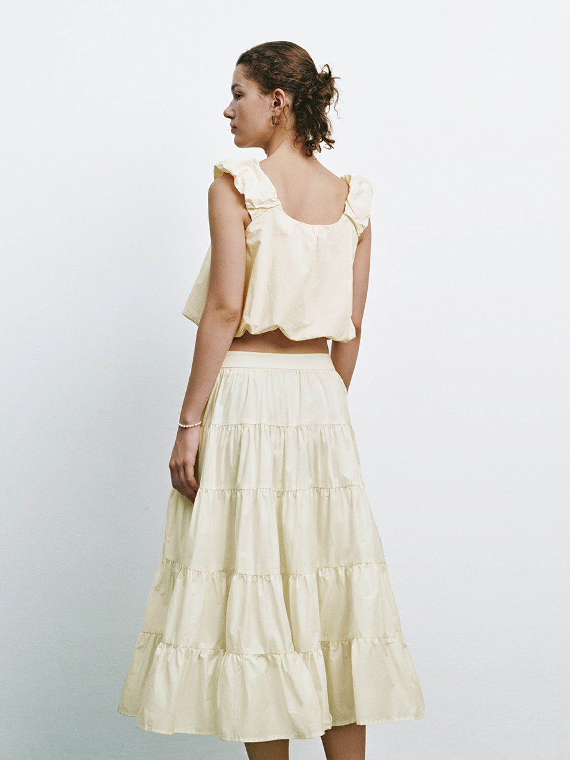 Wide Strap Ruffle Tops