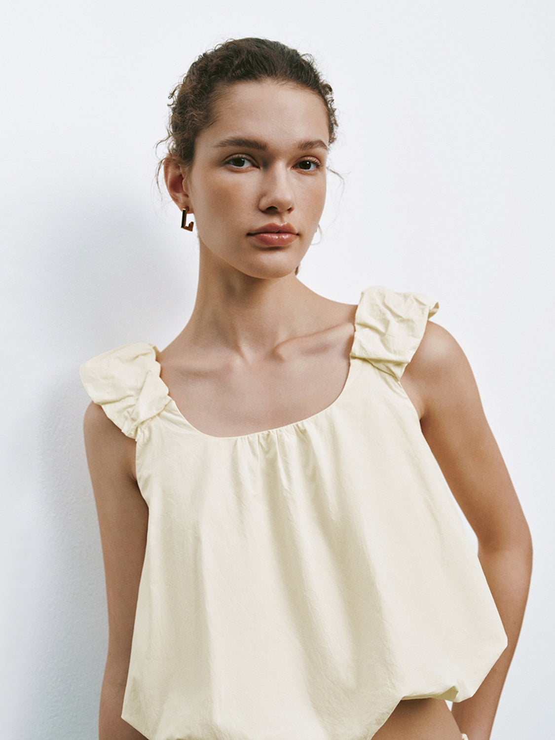 Wide Strap Ruffle Tops