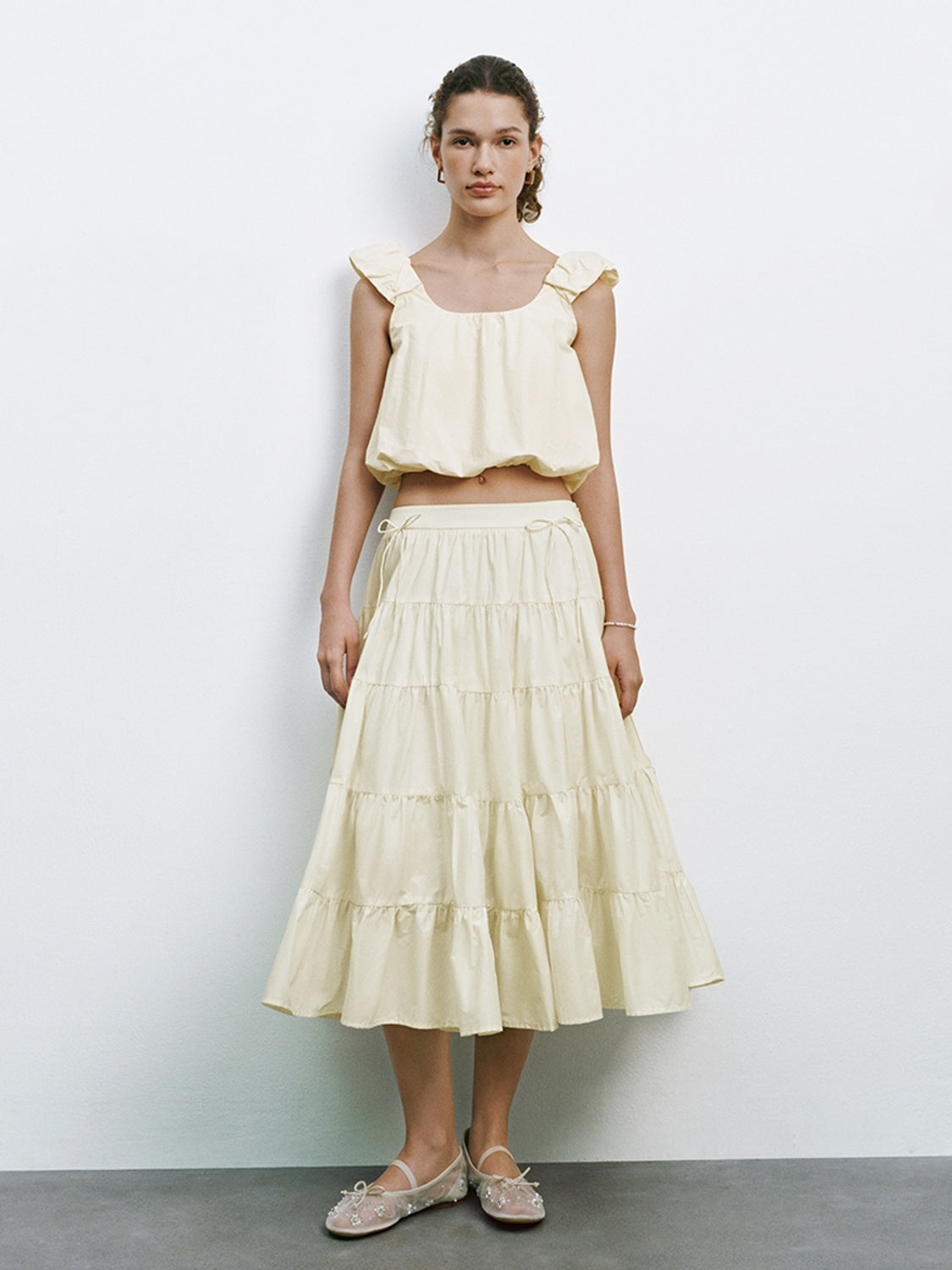 Wide Strap Ruffle Tops