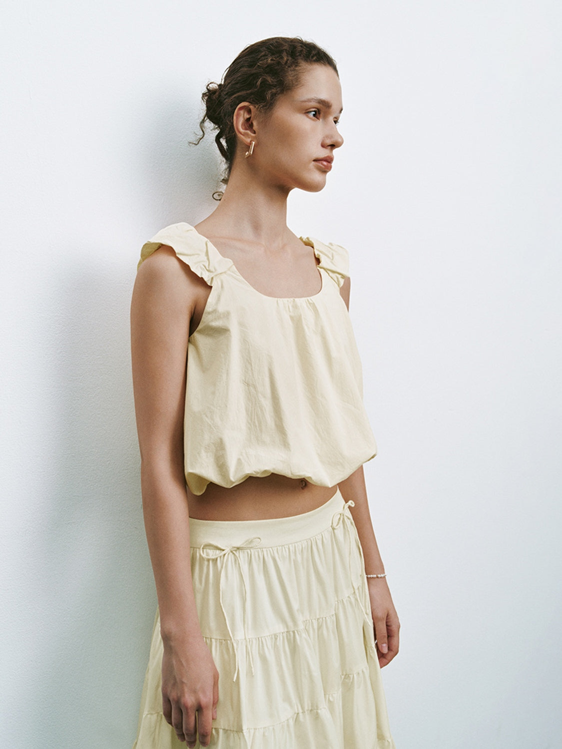 Wide Strap Ruffle Tops