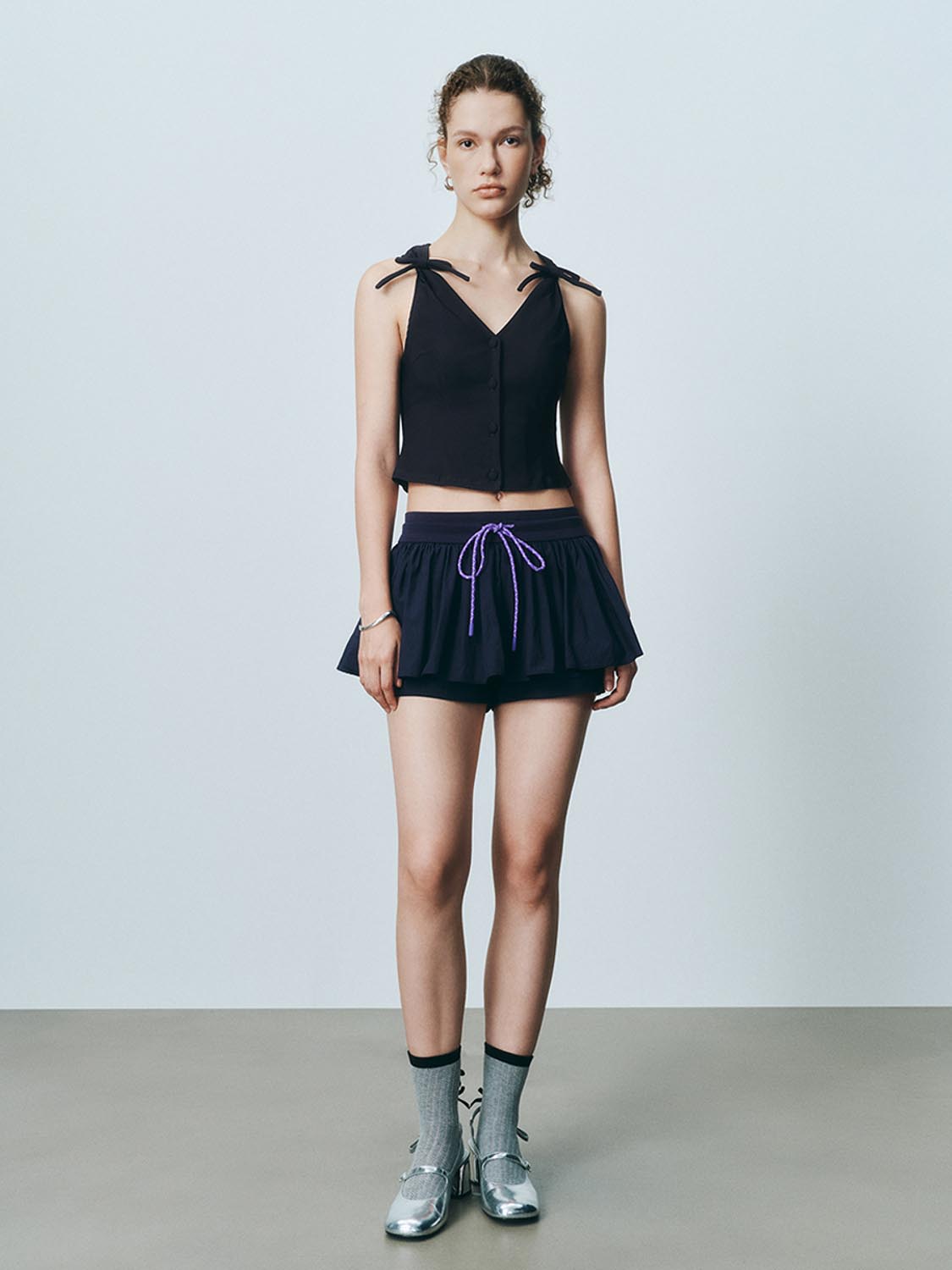 V-Neck Bow Décor Blouses